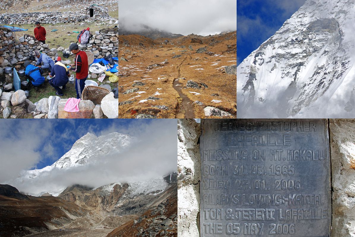 7 11 Lunch At Sherson, Trek To Makalu Base Camp South, Memorial To JC Lafaille